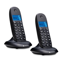 Teléfono Fijo Motorola C1002 CB+ DECT Duo Negro Teléfono Fijo Motorola C1002 CB+ DECT Duo Negro