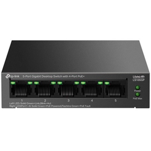 TP-Link LiteWave LS105GP 5 Puertos 4 PoE+ TP-Link LiteWave LS105GP 5 Puertos 4 PoE+