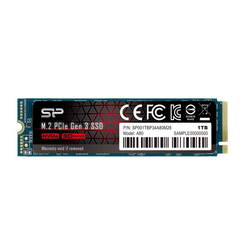 Silicon Power P34A80 1TB PCIe Gen3x4 NVMe 1.3