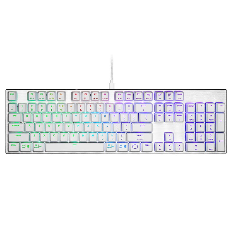 Cooler Master SK652 Gaming RGB Red Switch Low Profile Blanco